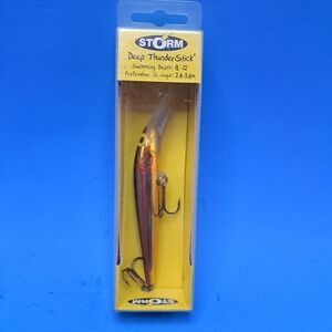Vintage Storm Deep Thunderstick‎ Gold Crankbait NIB 1970s-80s Bass Lure 8-12ft